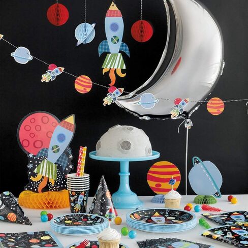 Outer Space Pick Birthday Candles (Pack of 6) - Stellar Rocket & Spaceship Designs, Perfect Space-Themed Cake Toppers for Kids & Space Enthusiasts in Saudi Arabia