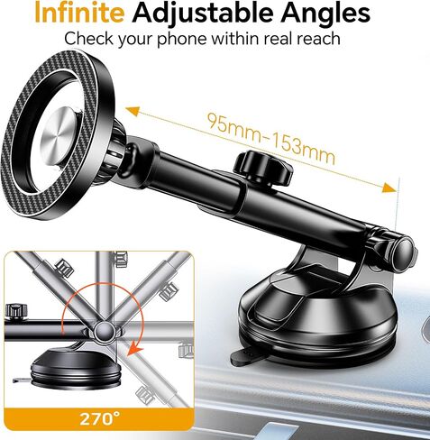 for iPhone MagSafe Car Mount【 Windshield + Vent + Dash 】Window Magnetic Phone Holder Car Magsafe Accessories【20 Magnets+ Suction Cup】for iPhone 15,14,13,12,Pro,Max/Plus/Mini MagSafe Phone mount Case in Saudi Arabia
