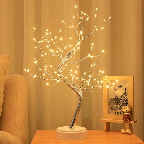 20" Tabletop Bonsai Tree Light, 108 LED Fairy Light Spirit Tree, Touch Sensor Switches, DIY Artificial Tree Lamp for Bedroom Desktop Christmas Room Decor 007 in Saudi Arabia