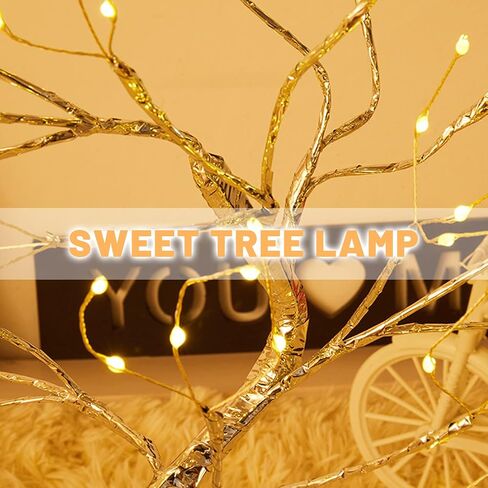 20" Tabletop Bonsai Tree Light, 108 LED Fairy Light Spirit Tree, Touch Sensor Switches, DIY Artificial Tree Lamp for Bedroom Desktop Christmas Room Decor 007 in Saudi Arabia