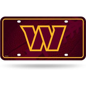 Rico Industries NFL Washington Commanders Primary Metal Auto Tag 8.5" x 11" - Great for Truck/Car/SUV