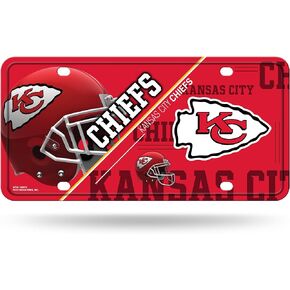 RICO INDUSTRIES NFL Kansas City Chiefs Unisex Kansas City Chiefs License Plate Metalkansas City Chiefs License Plate Metal, Team Color, One Size