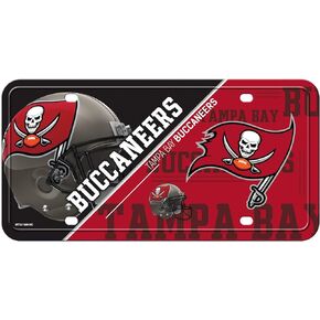 Rico Industries NFL Tampa Bay Buccaneers Split Metal Auto Tag 8.5" x 11" - Great for Truck/Car/SUV