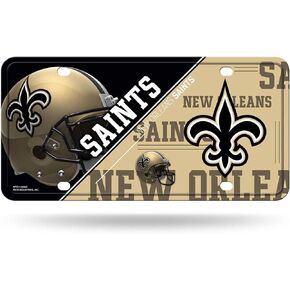 RICO INDUSTRIES NFL New Orleans Saints Unisex New Orleans Saints License Plate Metalnew Orleans Saints License Plate Metal, Team Color, One Size (6734548499)