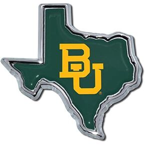 Baylor Bears BU Metal Auto Emblem (Chrome (Black Trim))