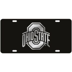Craftique Ohio State Black Laser Cut License Plate - Mirror Logo
