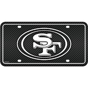 Rico Industries NFL Carbon Fiber Metal Tag Metal Auto Tag 8.5" x 11" - Great for Truck/Car/SUV