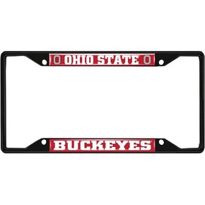 FANMATS 31272 Ohio State Buckeyes Metal License Plate Frame Black Finish