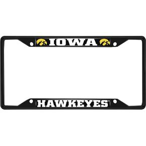 FANMATS 31254 Iowa Hawkeyes Metal License Plate Frame Black Finish
