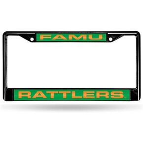 Rico Industries NCAA Black Laser Cut Chrome Frame 12" x 6" Black Laser Cut Chrome Frame - Car/Truck/SUV Automobile Accessory