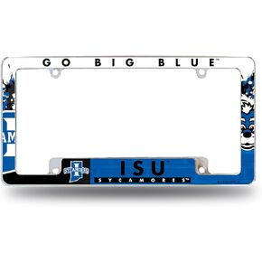 Rico Industries NCAA All Over Chrome Frame 12" x 6" Chrome All Over Automotive License Plate Frame for Car/Truck/SUV