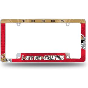 Rico Industries NFL All Over Chrome Frame 12" x 6" Chrome All Over Automotive License Plate Frame for Car/Truck/SUV