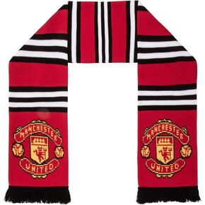 Manchester United FC Authentic EPL Stripe Scarf - UK Import, Red,white,black, 5ft