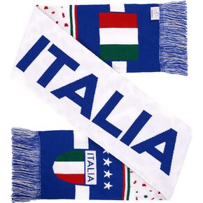 Euroscarves Italy ltalia Soccer High-Definition HD Knit Scarf (White)