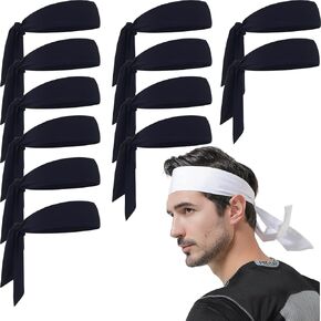 12pcs Tie Headbands-Sport Tennis Tie Hair Band Unisex Dry Athletic Sweatband for Basketball Football Running Athletics Suit Men Women Child Pirates