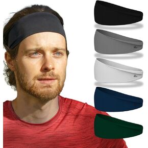 Sports Headband (Pack of 5) Moisture Absorbing Workout Headband, Sweatband Headbands for Running,Cycling,Football,Yoga,Hairband for Women and Men
