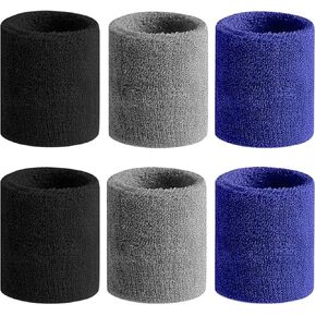 BEACE Sweatbands Sports Wristband for Men & Women - Moisture Wicking Athletic Cotton Terry Cloth Sweatband for Tennis, Basketball, Running, Gym, Working Out