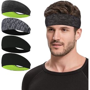 Sweatbands Sports Headband for Men & Women, Moisture Wicking Hairband Athletic Towel Headbands Cotton Head Sweat Bands for Running, Cycling, Yoga, Spa