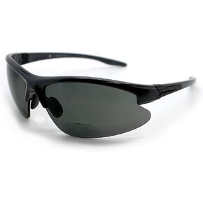 Patented Bifocal Polarized Reader Half Rim Men's Fishing Sunglasses 100% UV Protection with Microfiber Bag