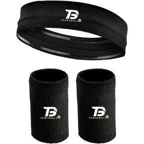 Sport Sweatbands Set for Men and Women,Knit Wrist Sweat Bands for Pickleball Working Out Running,Including Sports 2 Wristbands and 1 Headband
