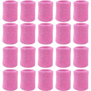 10 Pairs Sports Wristbands, Wrist Sweatbands for Men & Women, Stretchy & Sweat Absorbing Cotton Terry,Perfect for Basketball, Football, Tennis, Soccer, Running & Working Out
