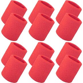 TOPTIE 12 PCS Wrist Sweatbands for Women, Sports Sweat Wristbands for Men, Athletic Sweat Bands for Football Tennis Running Basketball Working Out