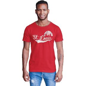 BROOKLYN VERTICAL Mens Baseball Sports Fan Short Sleeve T-Shirt with Chest Print| New York, Atlanta, St. Louis, Los Angeles