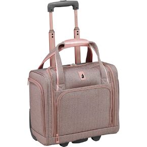 LONDON FOG Newcastle 15-Inch Underseater, Telescoping Handles,Black White Herringbone