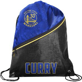 FOCO Golden State Warriors Official NBA High End Diagonal Zipper Drawstring Backpack Gym Bag - Stephen Curry #30