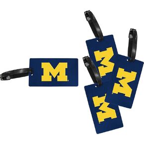 R and R Imports Michigan Wolverines Luggage Tag 4-Pack Officially Licensed Collegiate Product