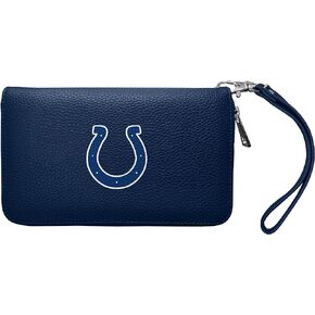 Littlearth Women's NFL Soft Pebble Organizer Wallet - Zip Closure Wallet - Wristlet, 4" x 7.5" x 1" , Team Color