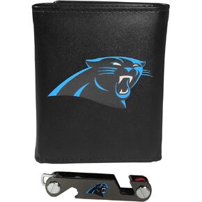 Siskiyou Sports NFL Carolina Panthers Leather Tri-fold Wallet & Key Organizer, One Size, Black