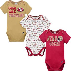 Gerber Unisex Baby NFL Team 3 Pack Short Sleeve Onesie Bodysuit
