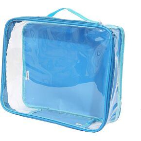 Medium Clear Travel Packing Cube/See-Through Clothes Organizer for Carry on & Checked Suitcase, RV or Camping/Transparent Storage Cell/Doll Storage/Game Day Stadium Approved (Black)