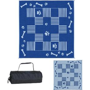 Stylish Camping DA1 Black/White 9' x 9' Dog Paw Bone Mat