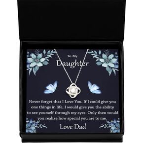 Christmas Gift For Daughter Necklace, Daughter Gifts from Dad, Daughter Necklace Gifts, Dad And Daughter Gifts Necklace,Daughter Christmas, Love Knot Necklace, To My Daughter Dad And Daughter Necklace, To My Daughter Necklace