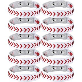 Genuine Leather Baseball Bracelet Baseball Wristbands Baseball Gifts for Boys Men Women Girls Baseball Players Sports Team