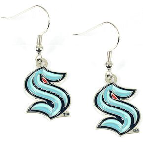 Aminco NHL Seattle Kraken NHL Seattle Kraken Logo Dangler Earrings, Team Color, One Size