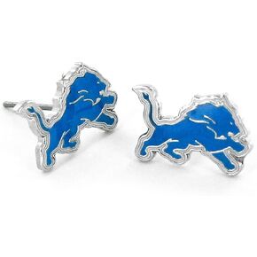 Aminco NFL Detroit Lions Logo Post Earrings Multicolor, 2.5