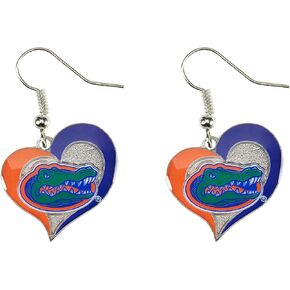 Aminco NCAA Florida Gators Swirl Heart Earrings