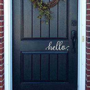 BATTOO Bye. Door Decal Vinyl Sticker Front Door Porch Decoration Farmhouse Greeting Saying Vinyl Decal Door Sticker(White, 6.3"x4.6")