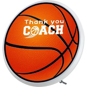 9.84 Inches Round Orange Basketball Thanks Coach Premier Plaque Signable Coach Gift Plaque Ready to Autograph for Coaches Ornament Team Player Accessories Signatures Sign Supplies