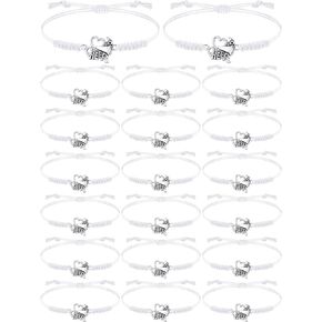 Rtteri 20 Pcs Cheerleader Gifts Cheer Bracelet Girls Cheerleading Charm Bracelet Adjustable Cheerleader Gifts For Cheer Team Cheerleading Jewelry Accessories Bulk