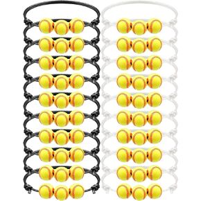 20 Pieces Softball Charm Bracelets Wristbands Yellow Softball Beads Adjustable Inspirational Sport Ball Bracelet for Teens Adults Sport Birthday Party Gift Softball Favors for Team
