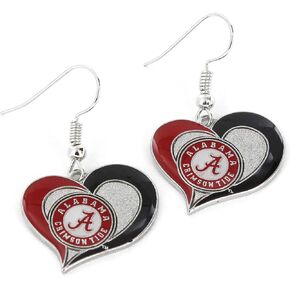 aminco NCAA womens Swirl Heart Earrings