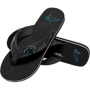 FOCO Womens NFL Team Logo Sequin Strap Sandals Flip Flops
