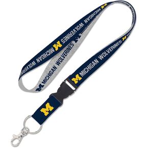 Michigan Wolverines Lanyard with Detachable Buckle 1" Width - Heathered/Jersey Print