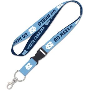 Caseys University North Carolina UNC Tar Heels Lanyard with Detachable Buckle 1 Width, Multicolor, Large