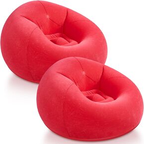 Inflatable Bean Bag Chairs Blow up Chairs Camping Chairs Inflatable Lazy Sofa Folding Portable Inflatable Chair for Living Room Bedroom Reading Room(Black,2 Pcs)
