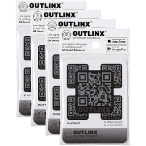 QR Smart Stickers | Stick Digital Notes to Your Things | Blackout 1-Pack 8X Stickers in Kuwait